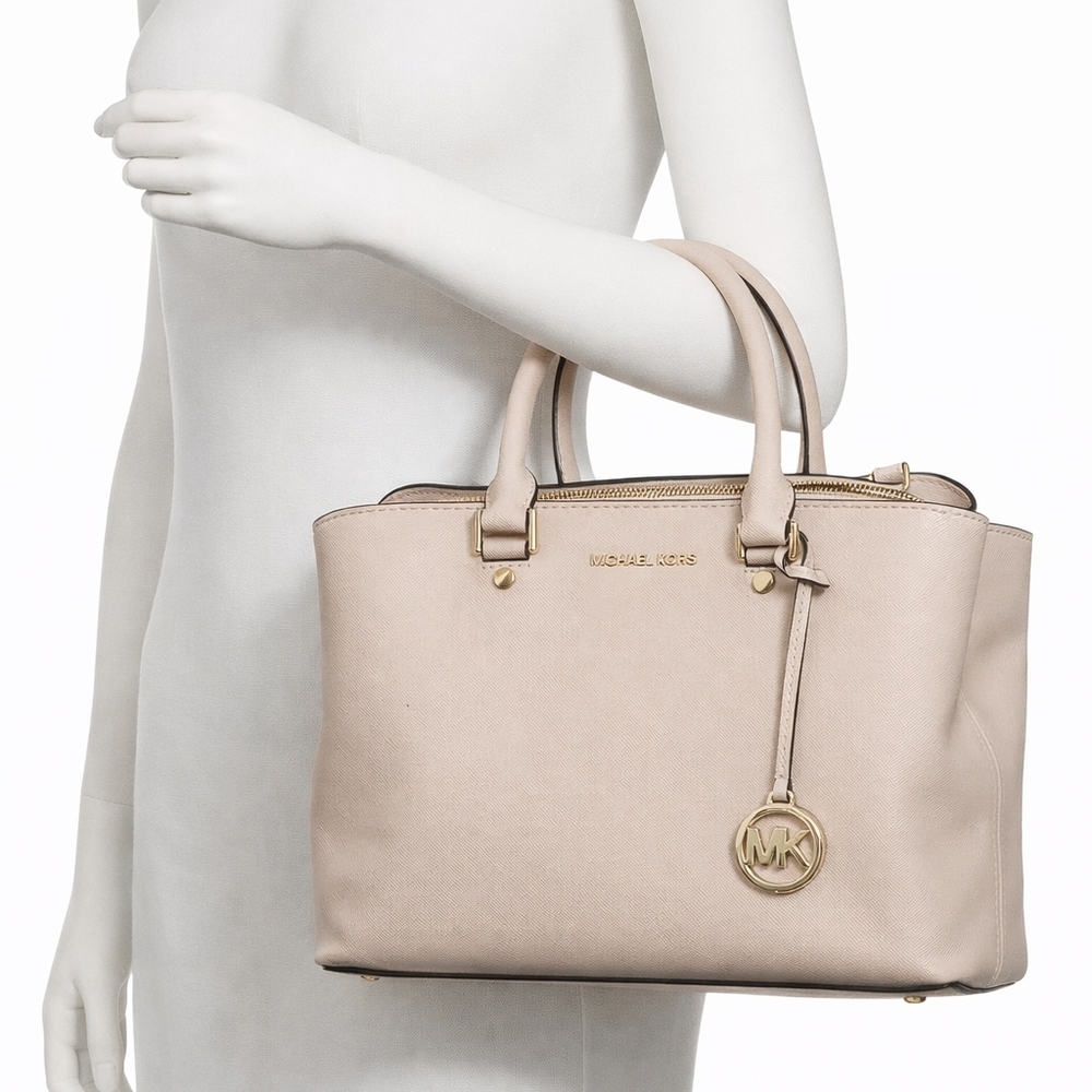 Michael Kors Beige Tote with Gold Accents